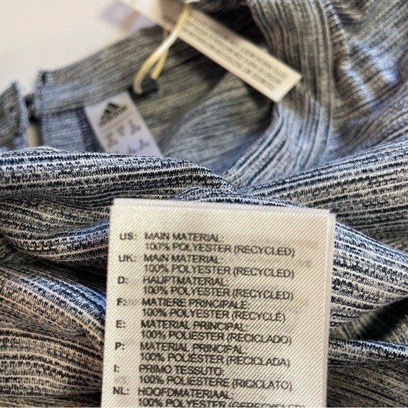 NWT Adidas Women's Navy Sleeveless Heathered Mock Tee Size XL - Picture 7 of 11